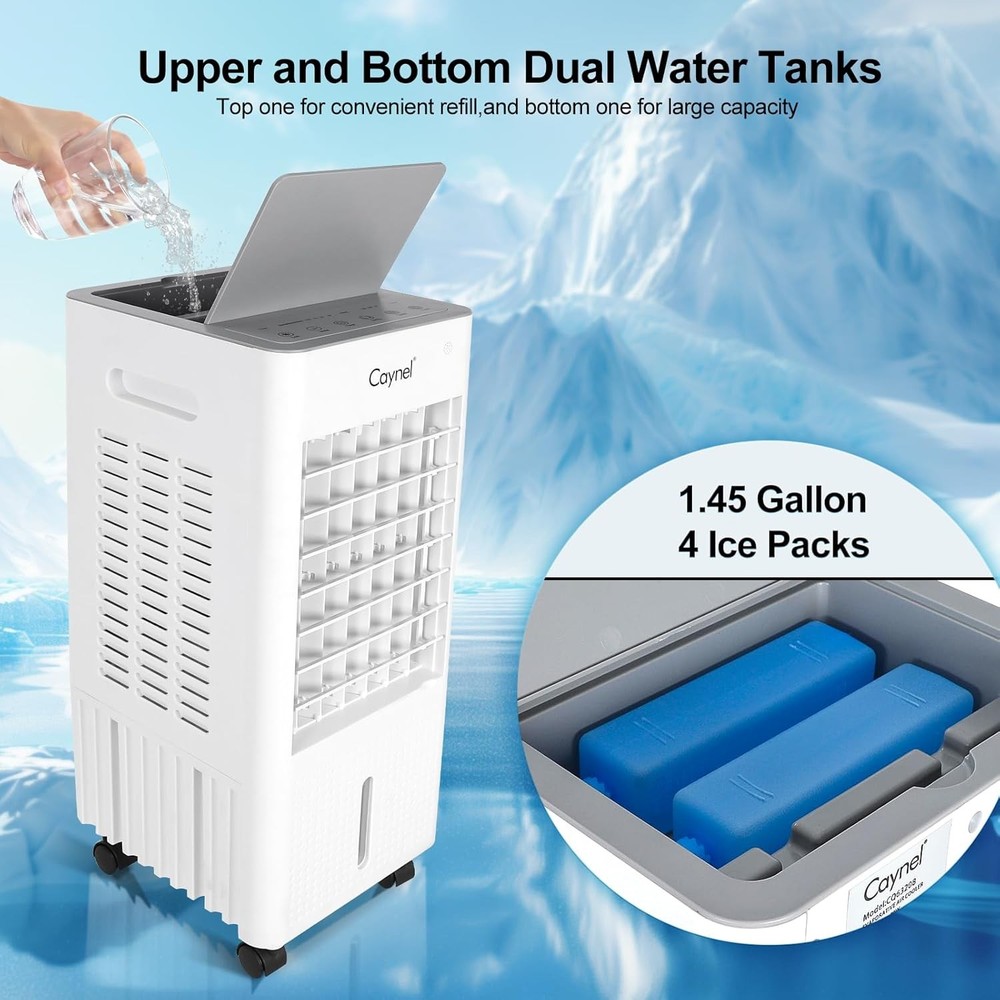 Portable Air Conditioners w/Remote, 4 Modes & 3 Speeds,Waterless Alert System