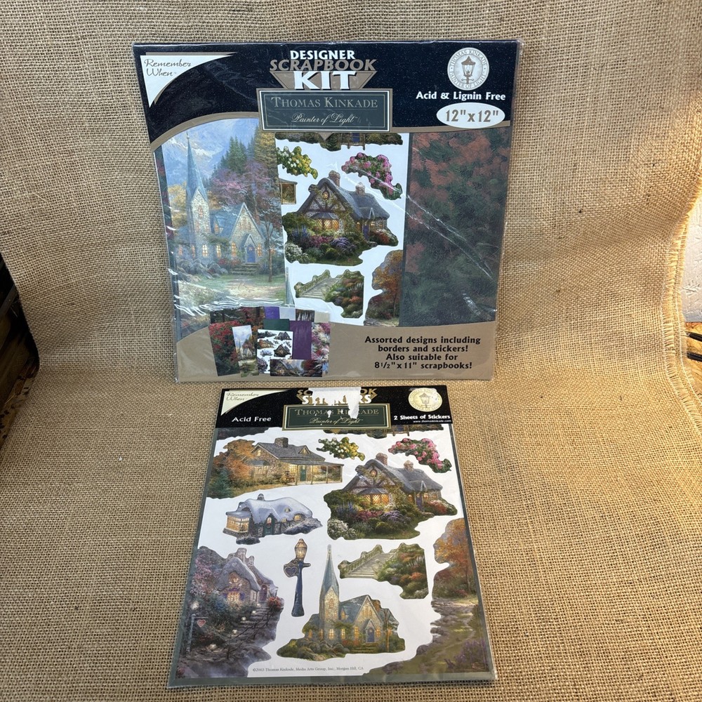 Thomas Kinkade Scrapbook 12x12 Designer Scrapbook Papers Stickers Remember When