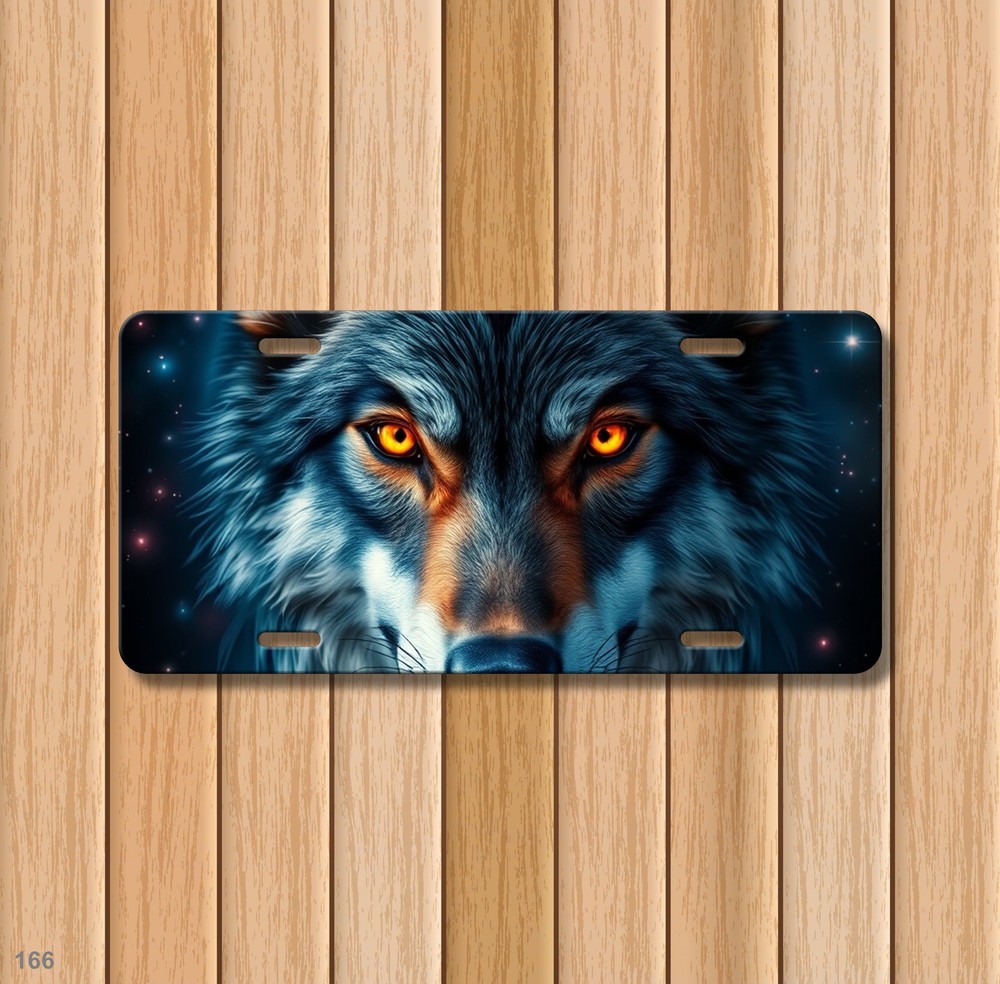 Powerful Wolf License Plate Your Text Front Plate Unique Gift