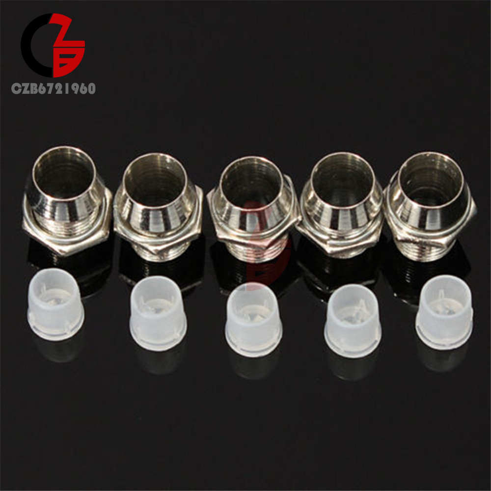 10PCS 5MM Chrome Silver Metal Bezel LED Holder Mount Panel Display Base Rubber