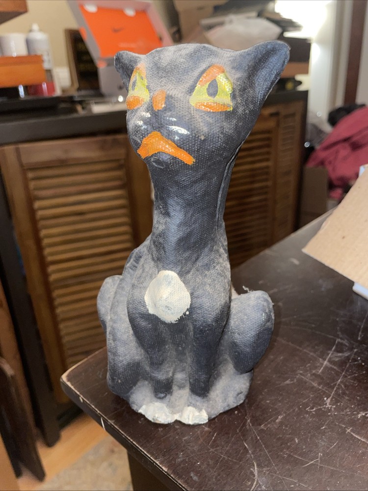Antique German Black Cat Halloween Candy Container