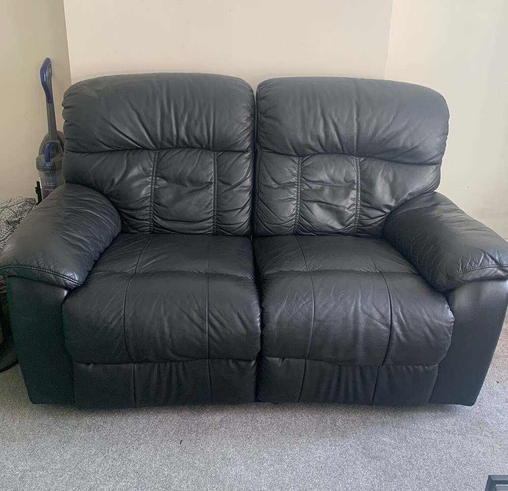 Black Leather Recliner Sofa