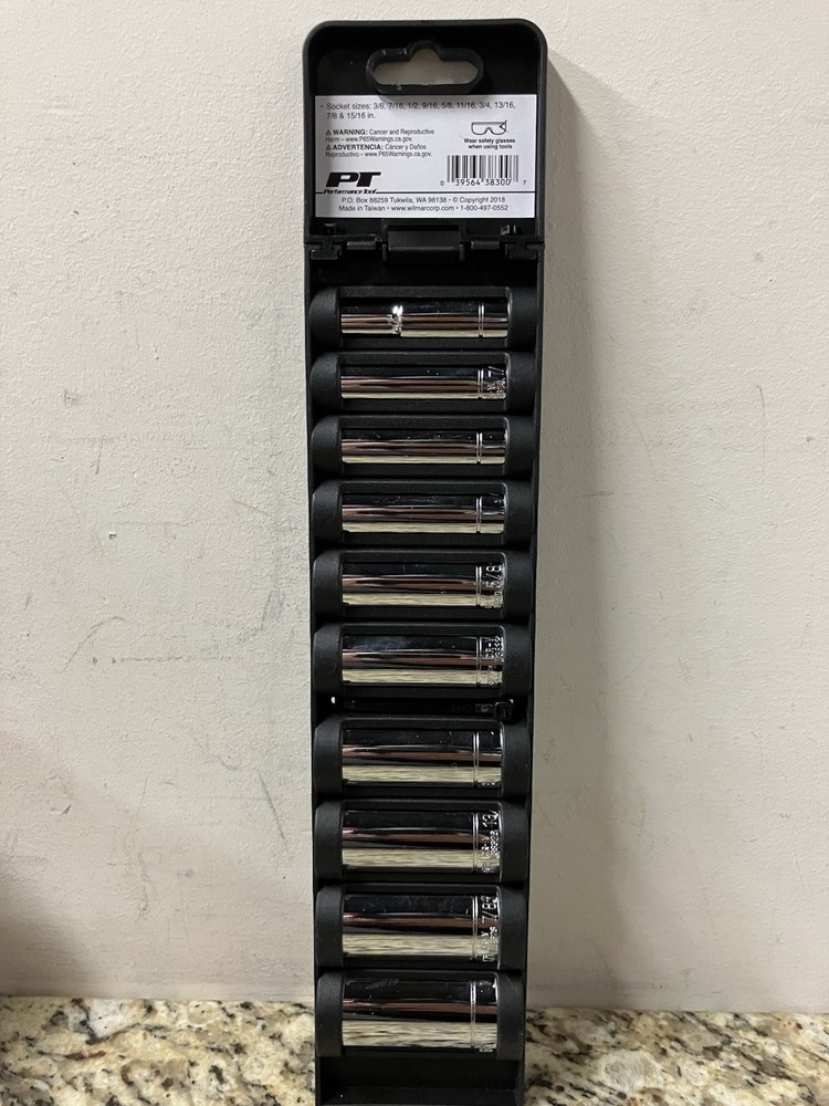 Performance Tool 3/8" DR SAE DW Socket Set - 10-Piece W38300