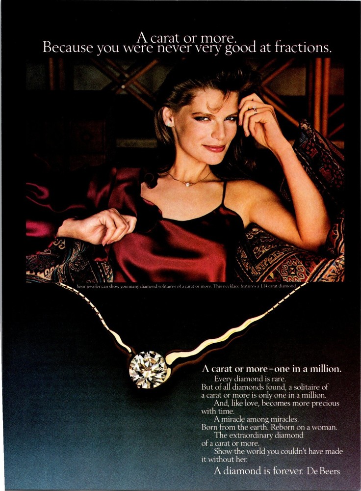 De Beers Diamond is forever Original Vintage Print Ad