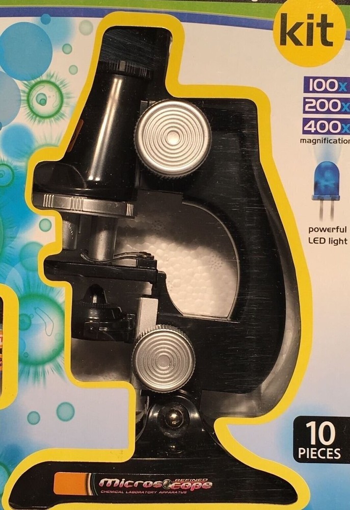 Educational 10 Piece Microscope Kit Science Math Kids Toy Set Gift NEW