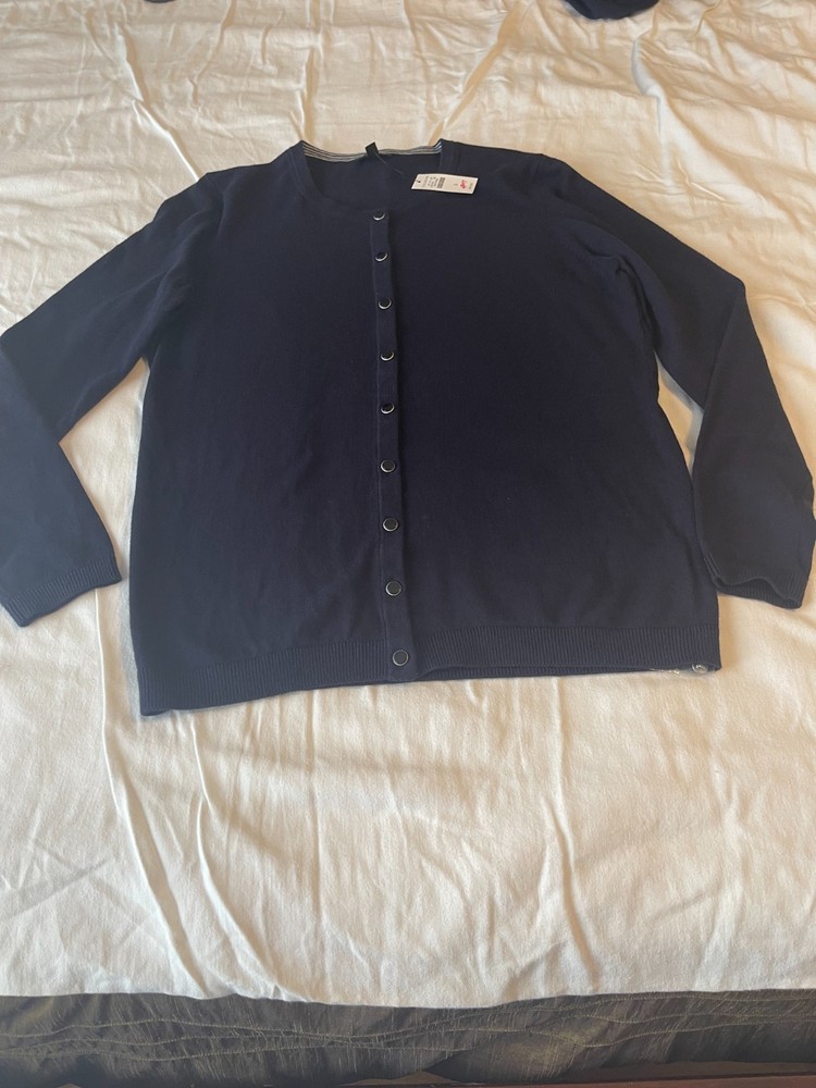 talbots navy cardigan small
