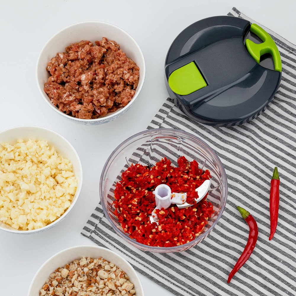 Multi-Function Manual Food Chopper & Processors with Handle and Cover,Vegetable