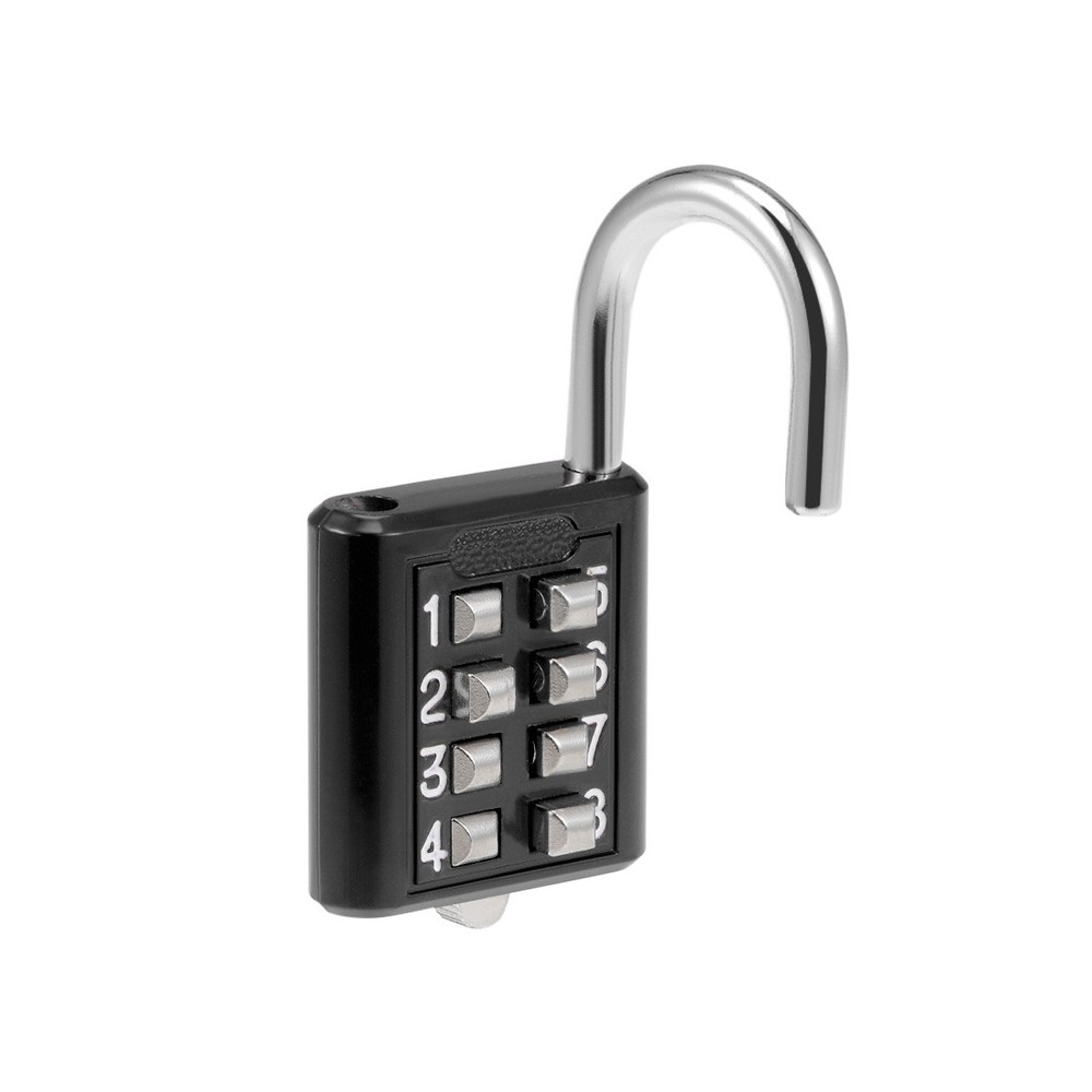 8-Digit Push Button Lock Cabinet Combination Padlock Black