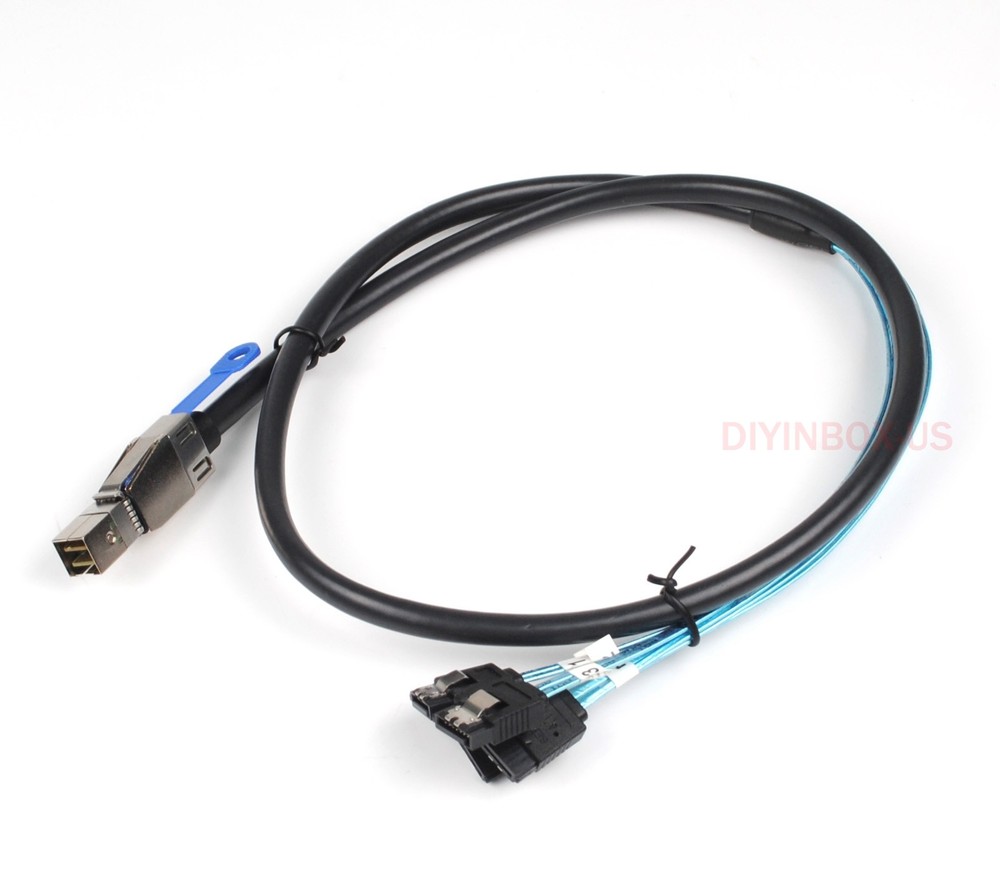 X2 Mini SFF 8644 to 4X SATA Multi-Lane Forward Breakout Splitter Data Cable 1M