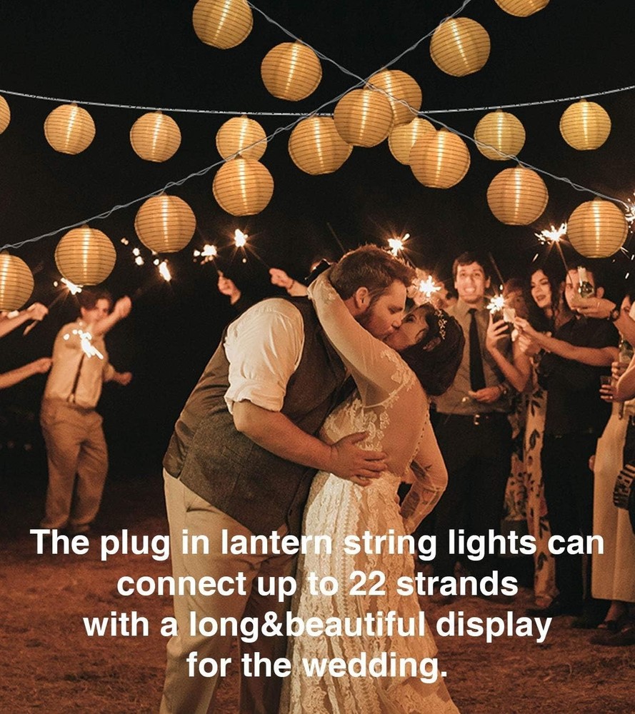 Mini Lantern Lights String Outdoor, 3 Inch Globe Lantern String Lights for Be...