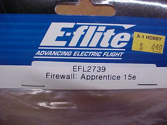 E-FLITE EFL2739 = FIREWALL: APPRENTICE 15E (NEW)
