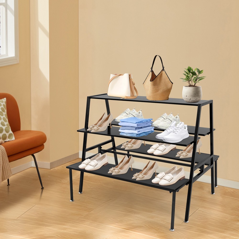 3 Tier Metal Retail Shoe Handbag Display Stand 119*105*100cm Flower Pot Rack