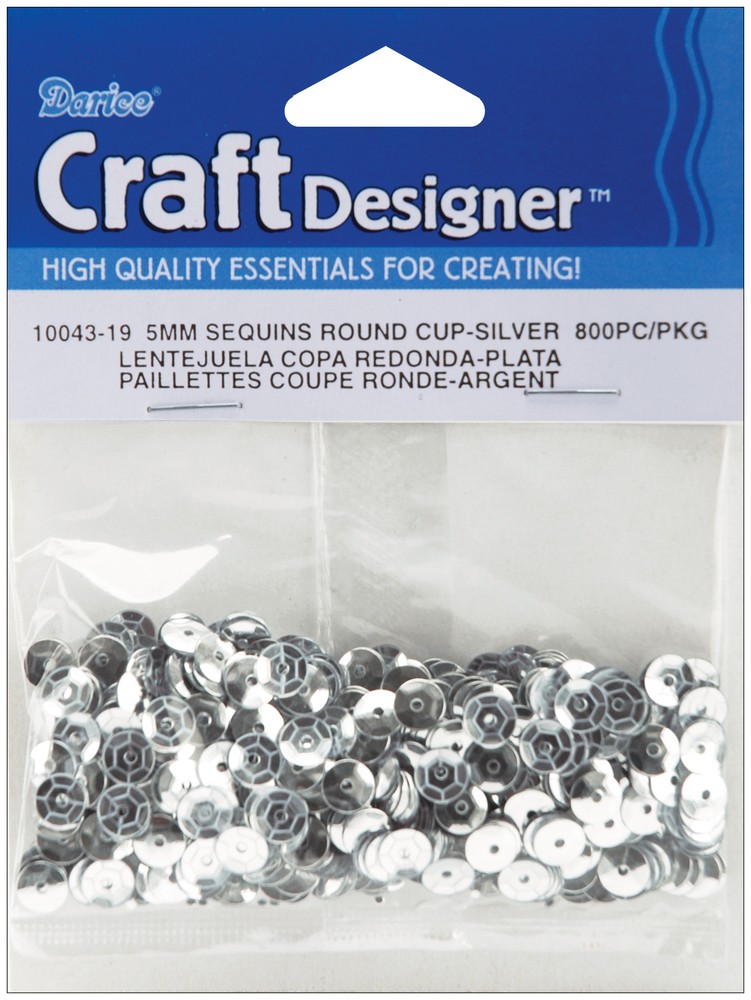 Darice Cupped Sequins Silver 5mm