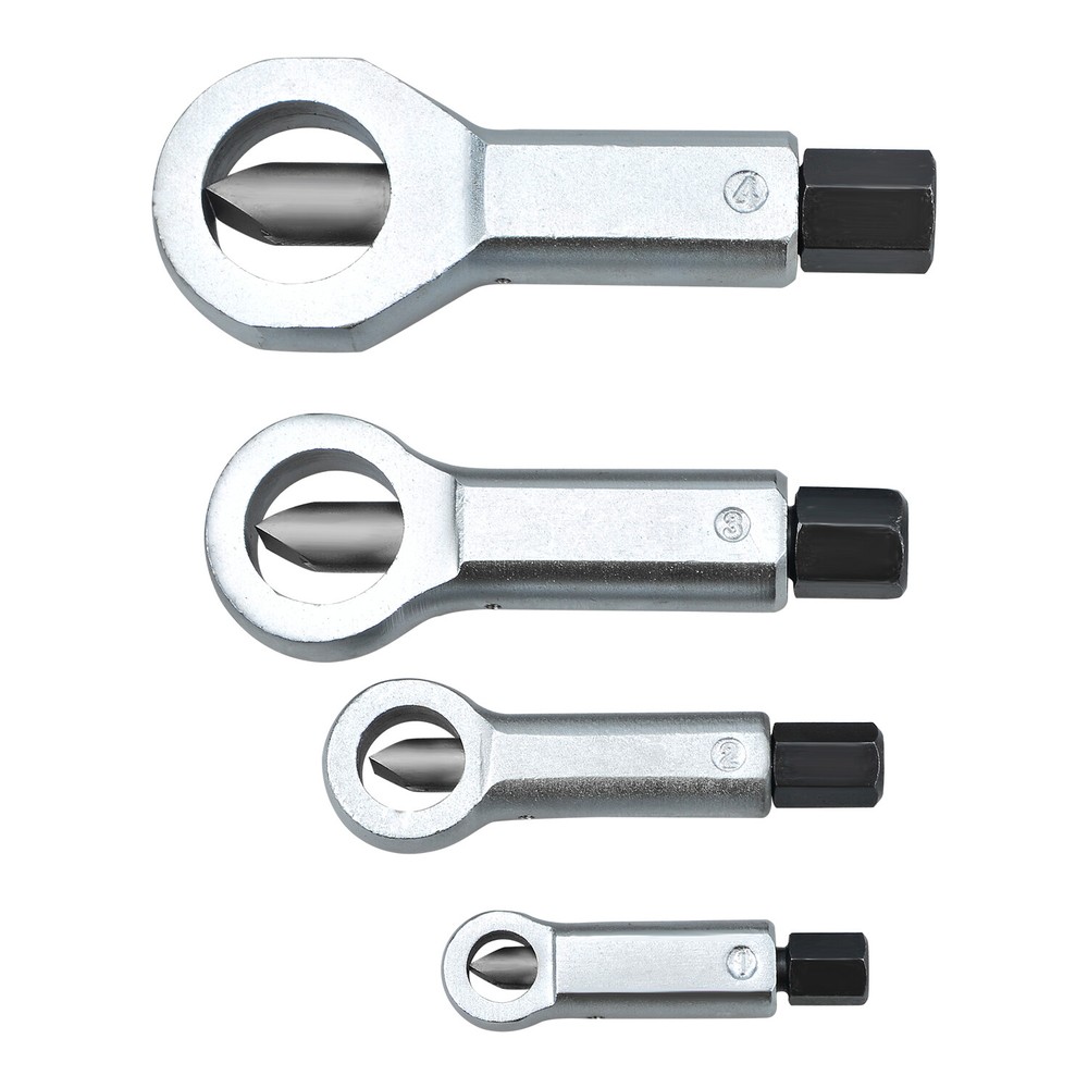 4pcs Nut Splitter Tool Broken Damaged Stuck Remover Puller Corroded Split Set