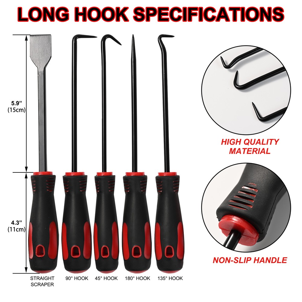 11pcs Pick And Hook Set With Scraper Magnetic Telescoping Hand Tool Kit