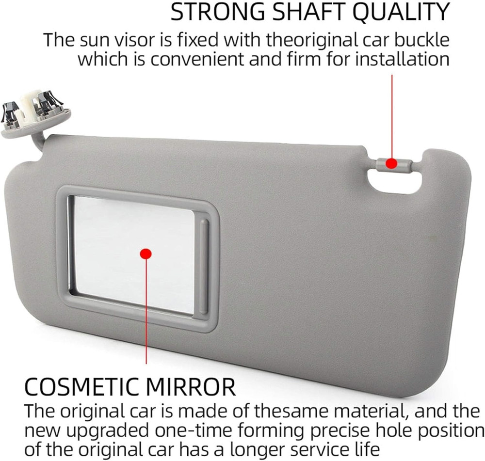 Front Left Driver Side Sun Visor with Vanity Light Compatible with Toyota RAV4 2