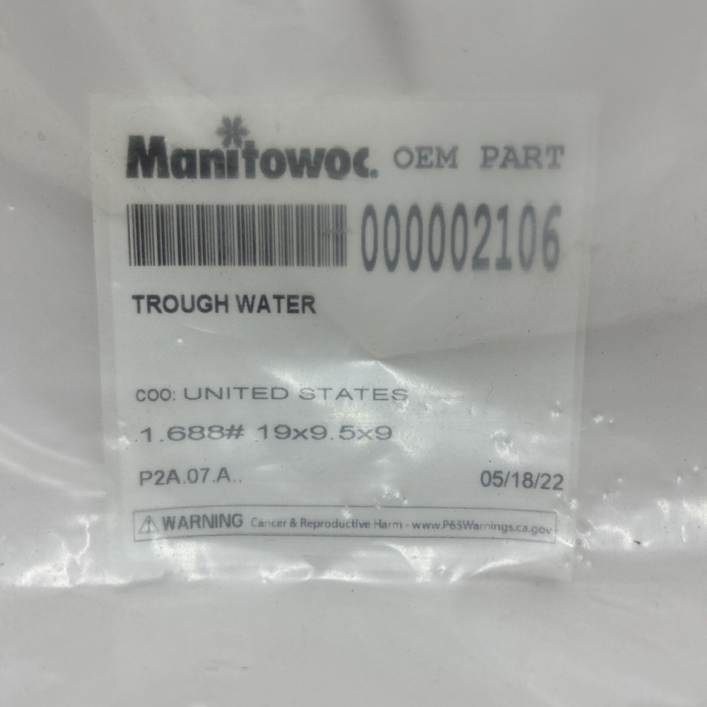 000002106 Manitowoc Ice Trough Water