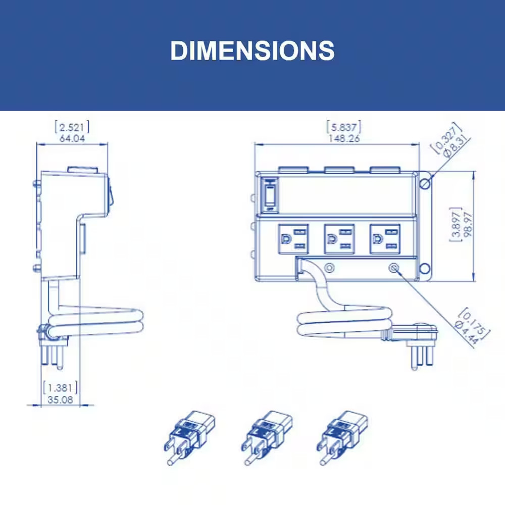 On-Q Half Width Structured Media Enclosure Power Strip Module