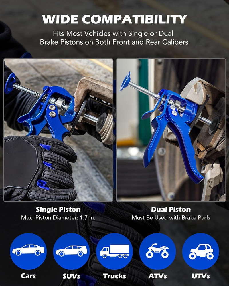 Speedy Brake Caliper Compression Tool, Heavy Duty Caliper Piston Compressor Tool