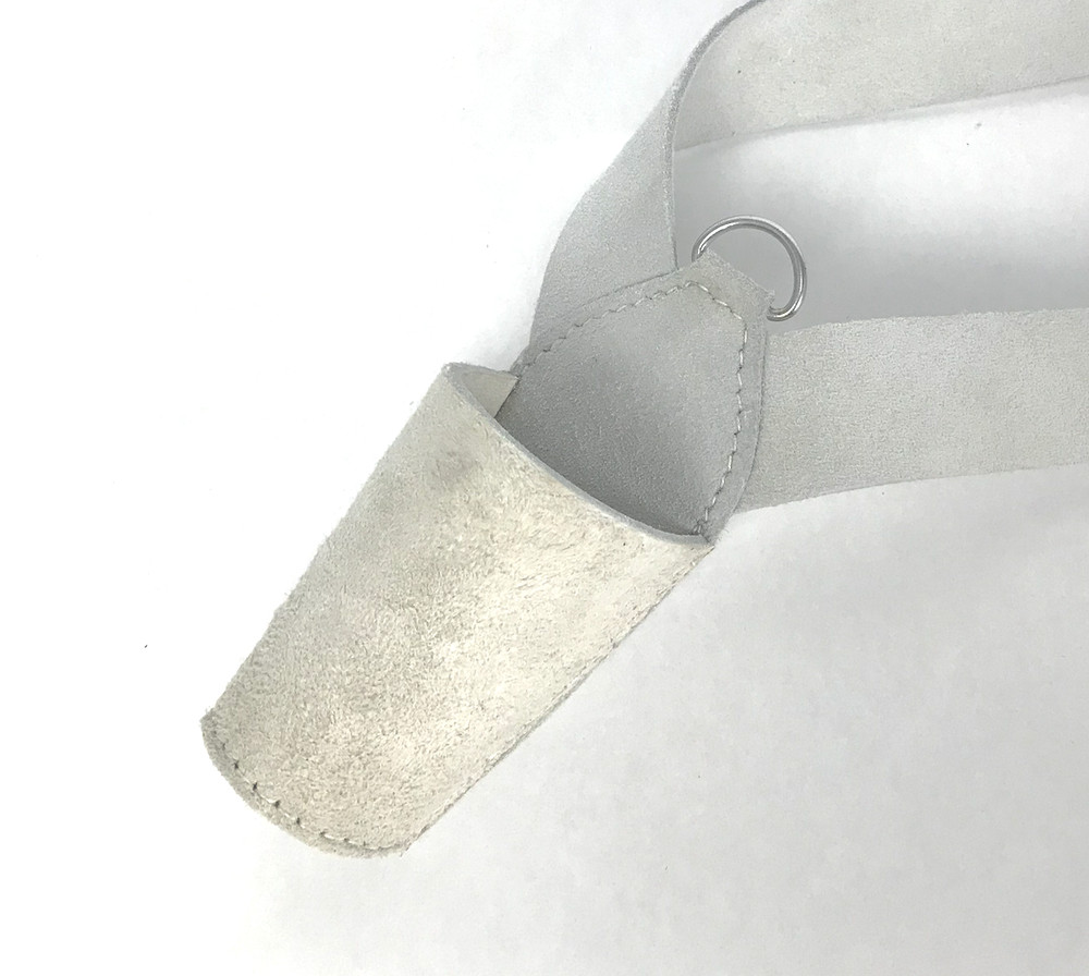 White Buff Leather Flag Carrier - Reenactment