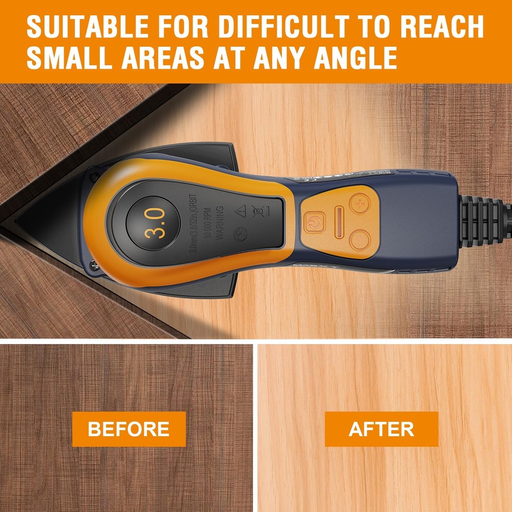 Mouse Sander, 350W Sander Tool with Advanced Dust Collection System, Low Vibr...