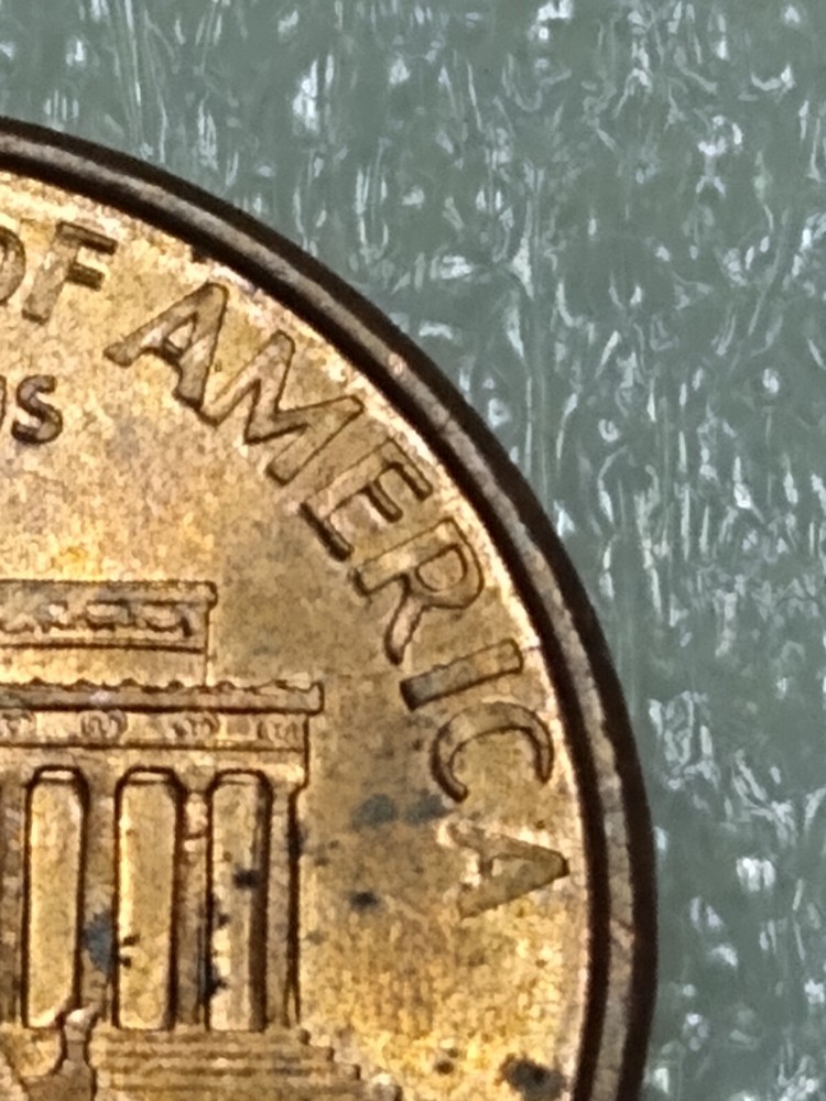 2000 Penny struck through massive grease, date, Cracked Die Error etc.