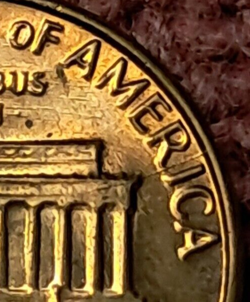 1982 lincoln cent reverse diecrack