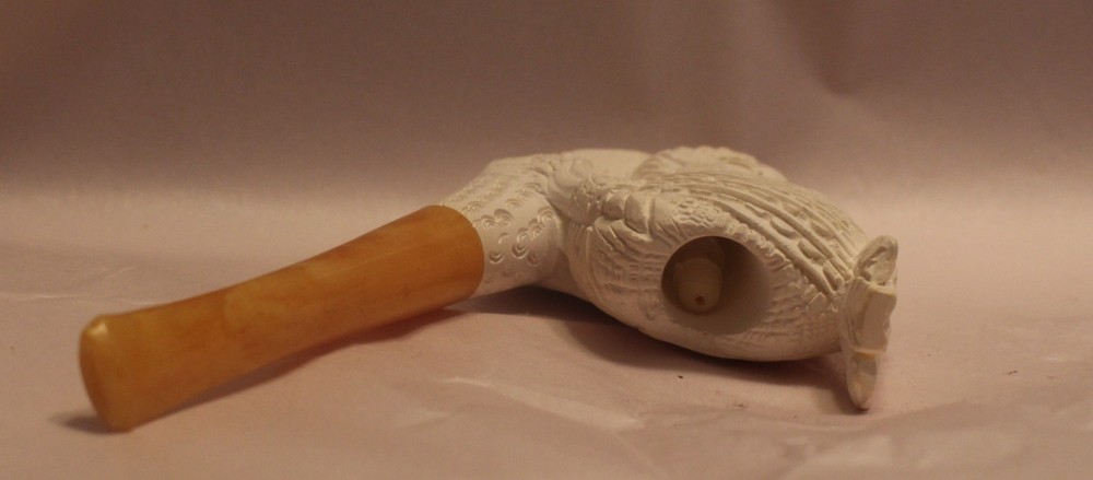 MEERSCHAUM PIPE WITH CASE - BEARDED MAN