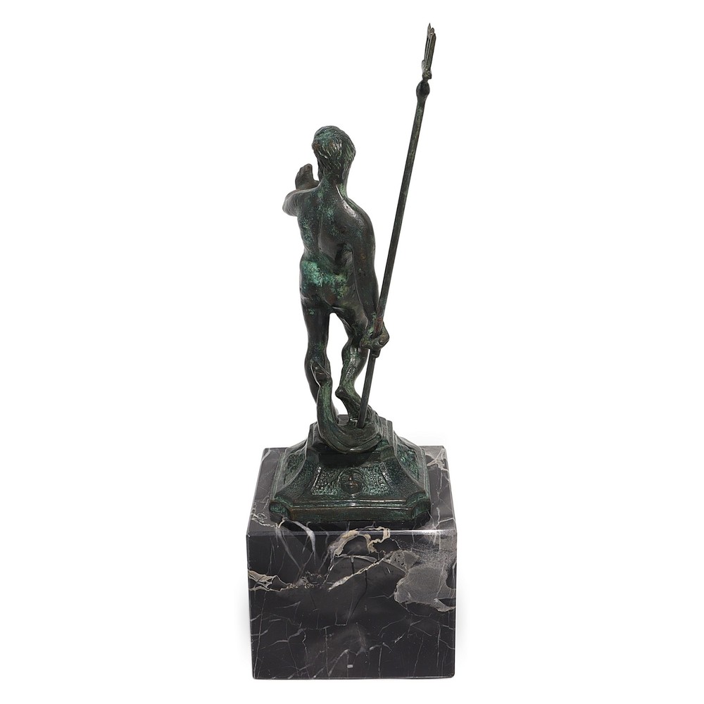 Bronze Poseidon Statue Marble Base Classical Greek Mythology Sculpture