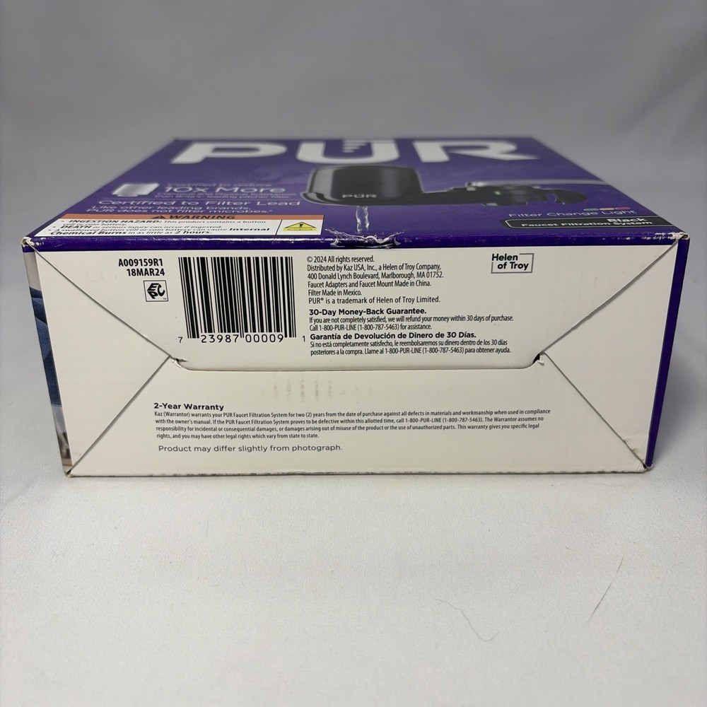 PUR FM-2000B Vertical Faucet Mount Filtration System Sink Water Filter Blac