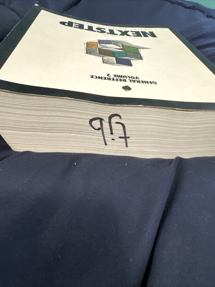 1990s NeXTStep General Reference Volume 2 For Steve Jobs NeXt Computer