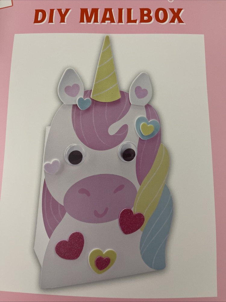 Valentines Day DIY Mail Box Kit Unicorn