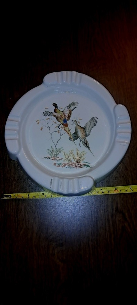 VINTAGE PHEASANT ASHTRAY CERAMIC #62 ART DECO