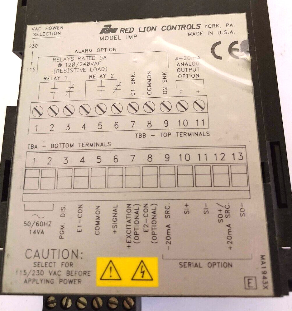 Red Lion Controls Panel Meter Model Number IMP20060