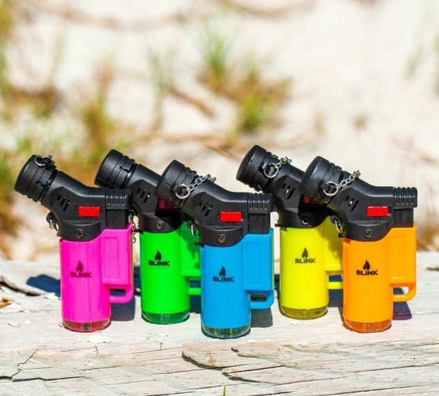 20 Pack Torch Lighters Refillable Butane Windproof Jet Flame Neon Colors