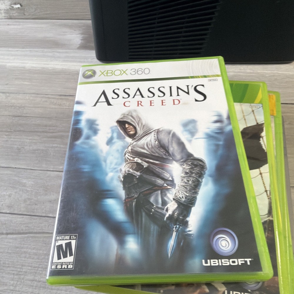 Microsoft Xbox 360 Slim S 4gb Console Bundle 5 Games Controller And Cords