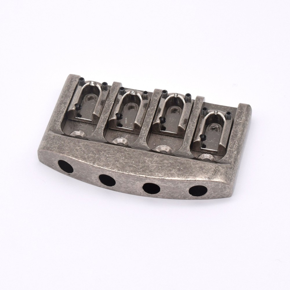 KD By AxLabs Gravity Saddle Bass Bridge, 4-String - Antique Silver