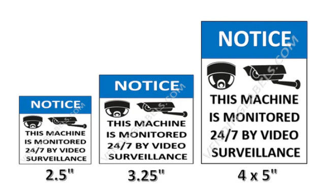SURVEILLANCE Decal Sticker Security Camera Door Window Decal VENDING