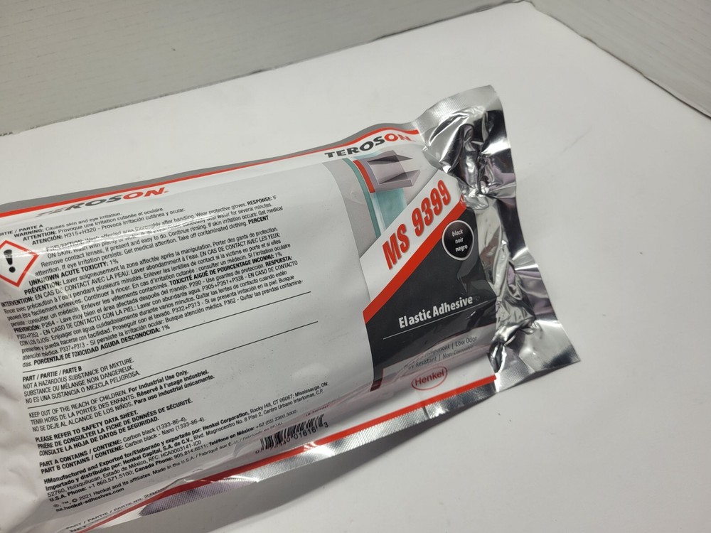 Teroson Ms 9399 Black Elastic Adhesive 2-component Low Odor UV Resistant 400ml