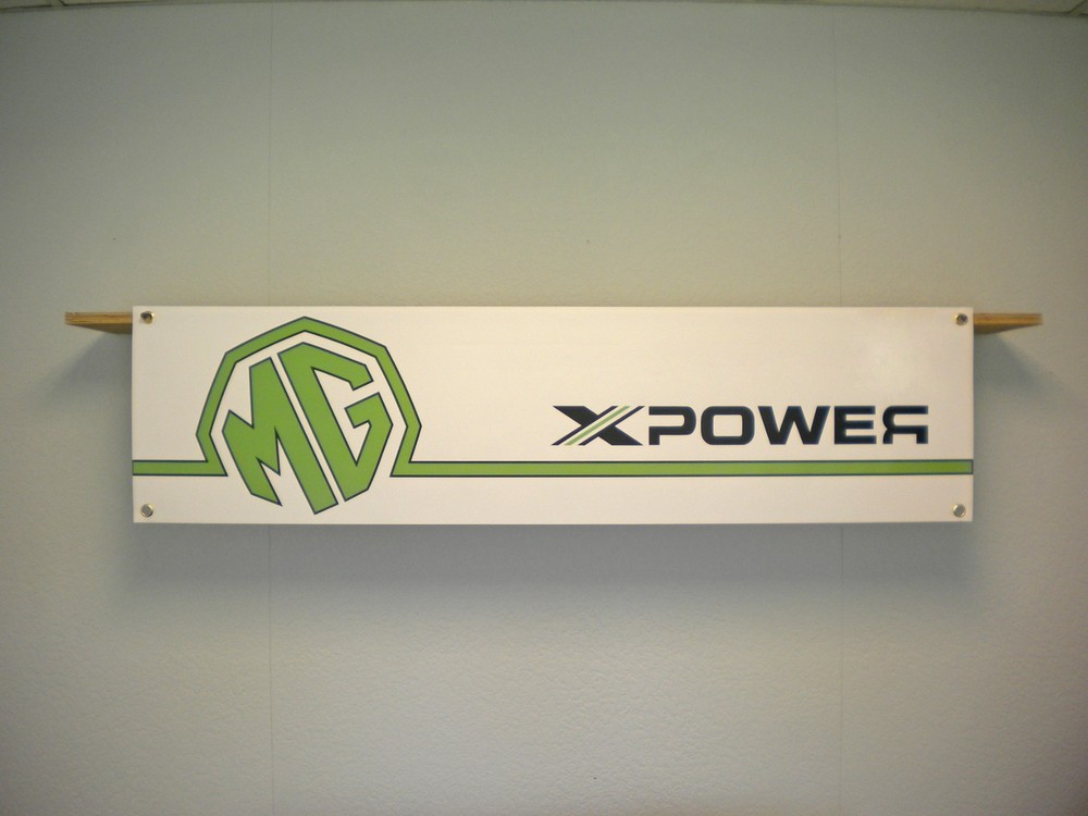 MG X Power Banner Retro Classic Performance Car Garage Workshop Wall Display