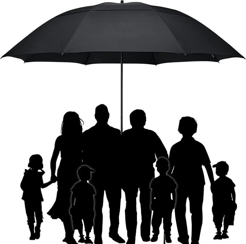 80 Inch Oversize Golf Umbrella Double Canopy Vented Windproof Heavy Duty