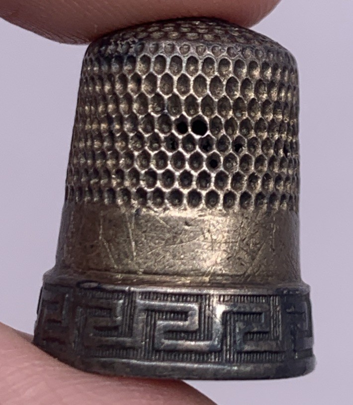 Sterling Silver Greek Key Thimble Size 8