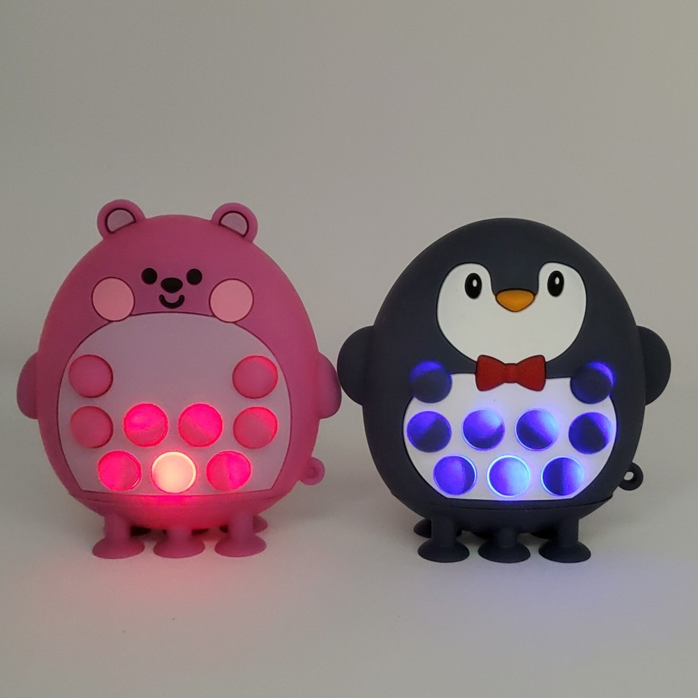 Light Up Bubble Pop Squish Fidget Toys Penguin & Bear