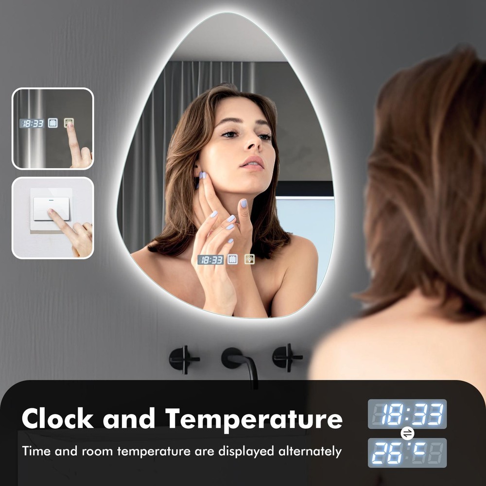 LED Bathroom Mirror With Light 3 Colors Led Bathroom Vanity Mirror Durable
