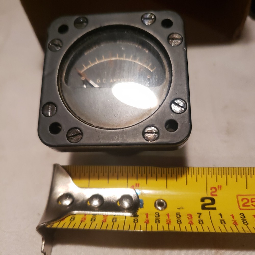 Roller Smith Dc Ampere Meter Panel Military Small