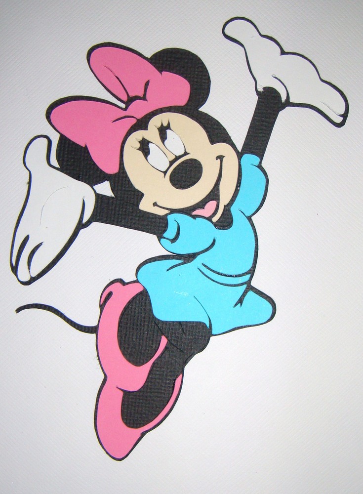 Minnie Mouse Jumping Die Cut Paper Piecing Scrapbook Embellishment