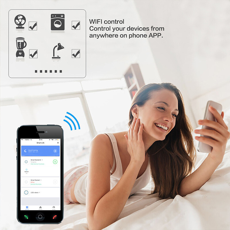 Smart Life Smart Plug WiFi Outlet 10A Wireless Power Socket Amazon Alexa Google