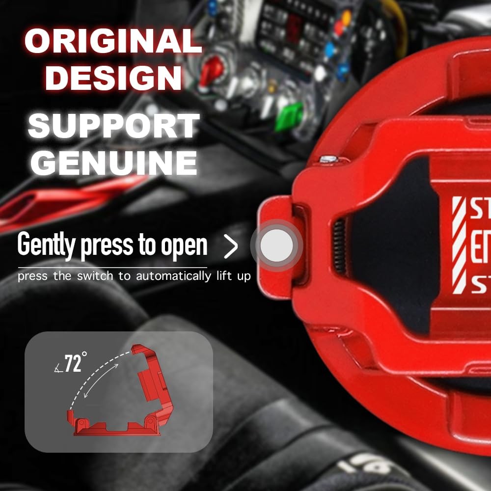 Red Push Start Button Cover for Car - Engine Stop Protector Accessory Push