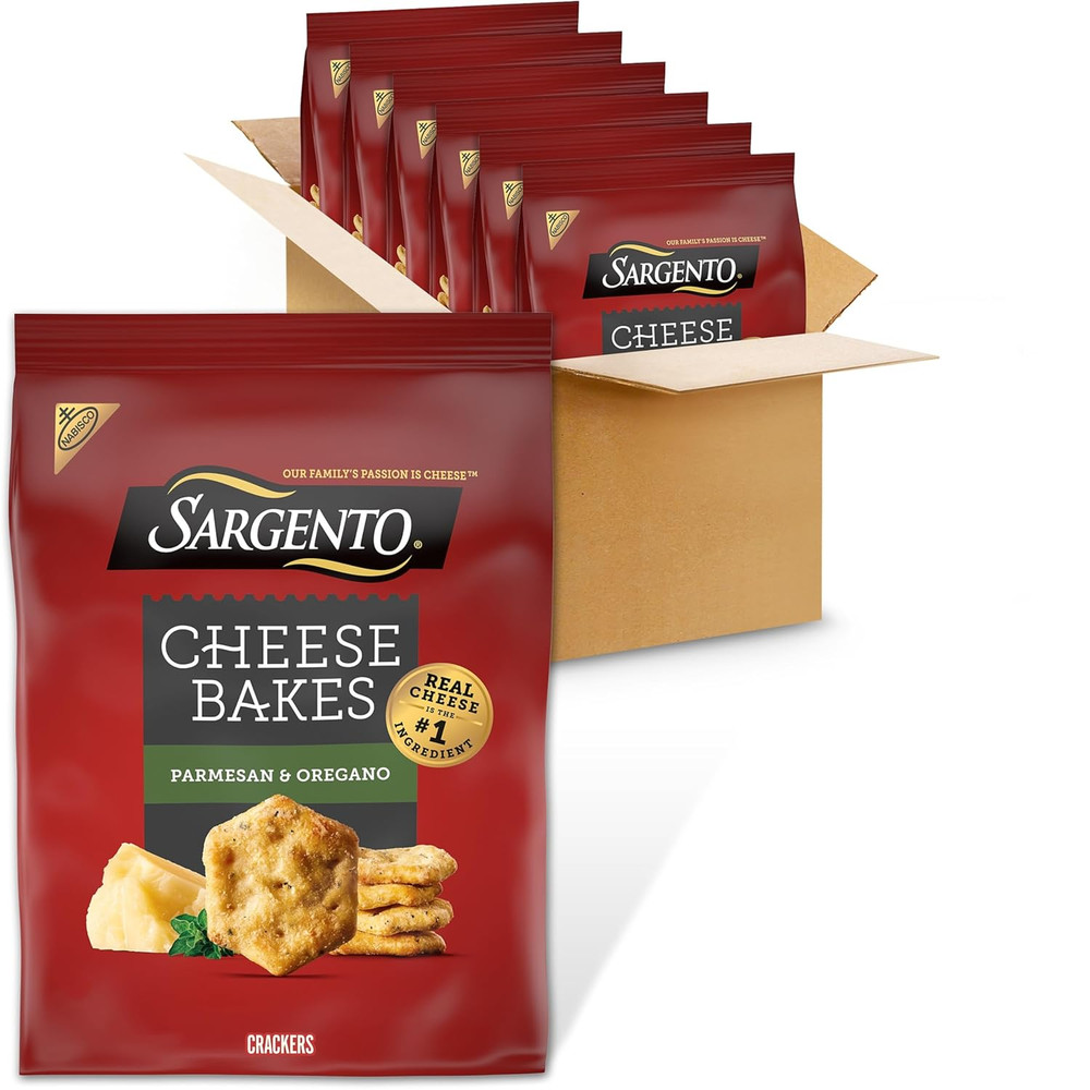 Sargento® Cheese Bakes Parmesan and Oregano Crackers, Cheese Crackers, Lunch Sna