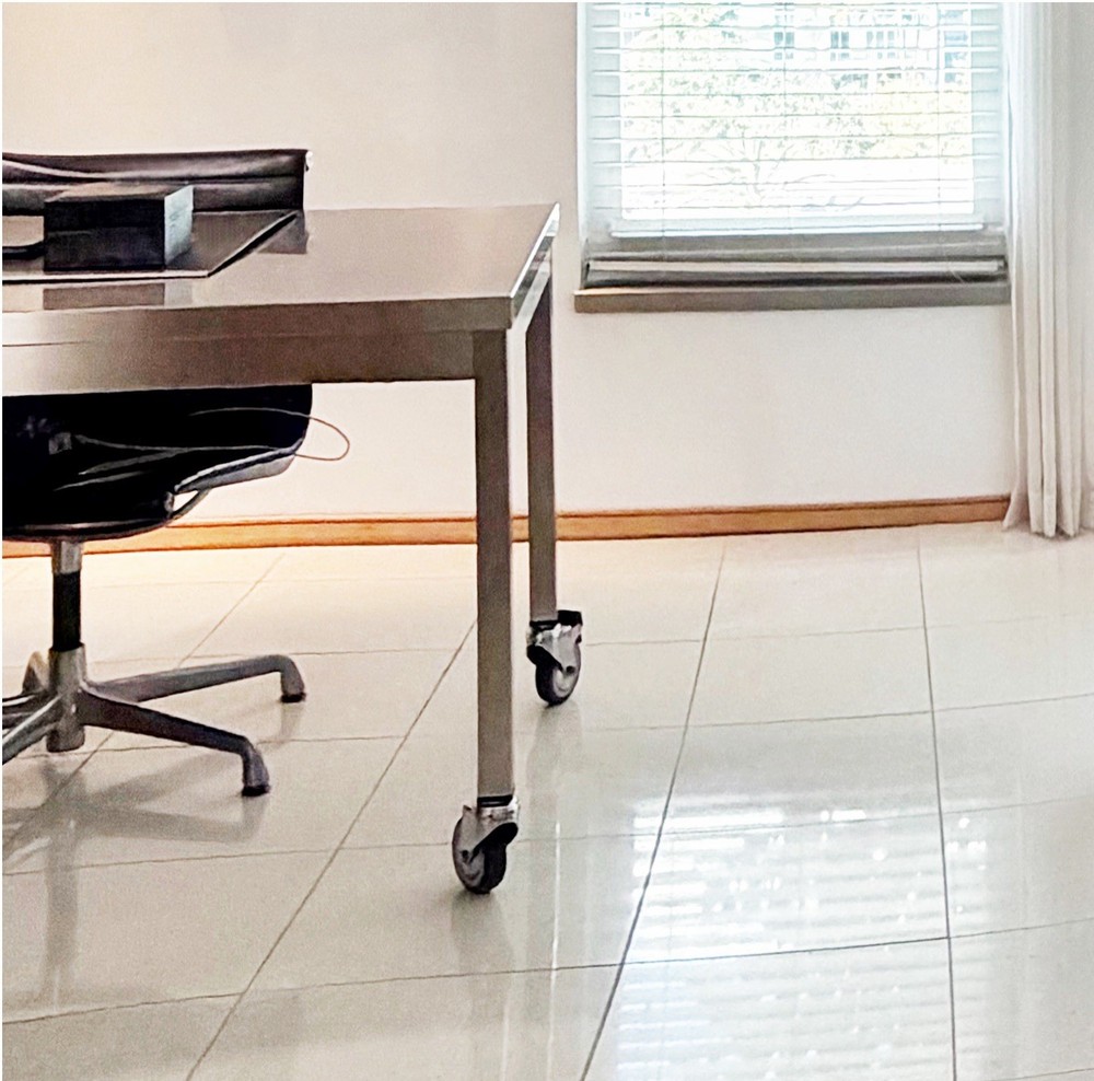Stainless Steel Rectangle Office Desk with Casters